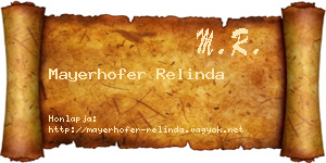 Mayerhofer Relinda névjegykártya
